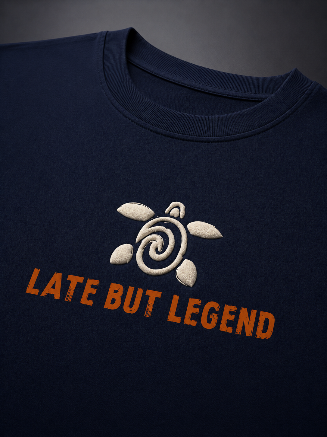 Navy Blue Late But Legend Men's Oversized T-shirt