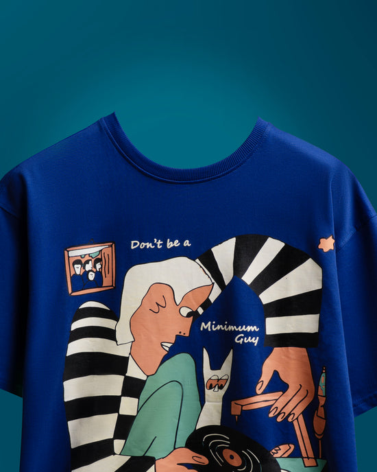 Royal Blue Minimum Guy Men’s Oversized T-Shirt
