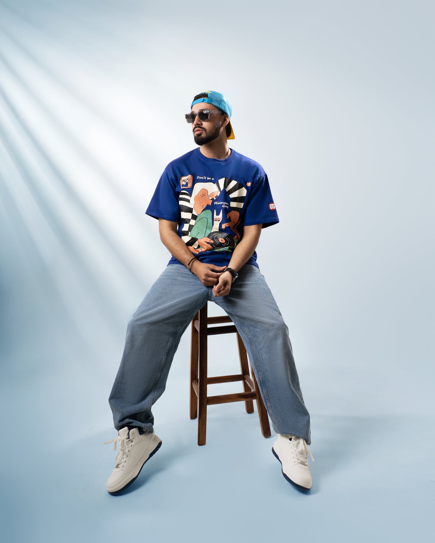 Royal Blue Minimum Guy Men’s Oversized T-Shirt