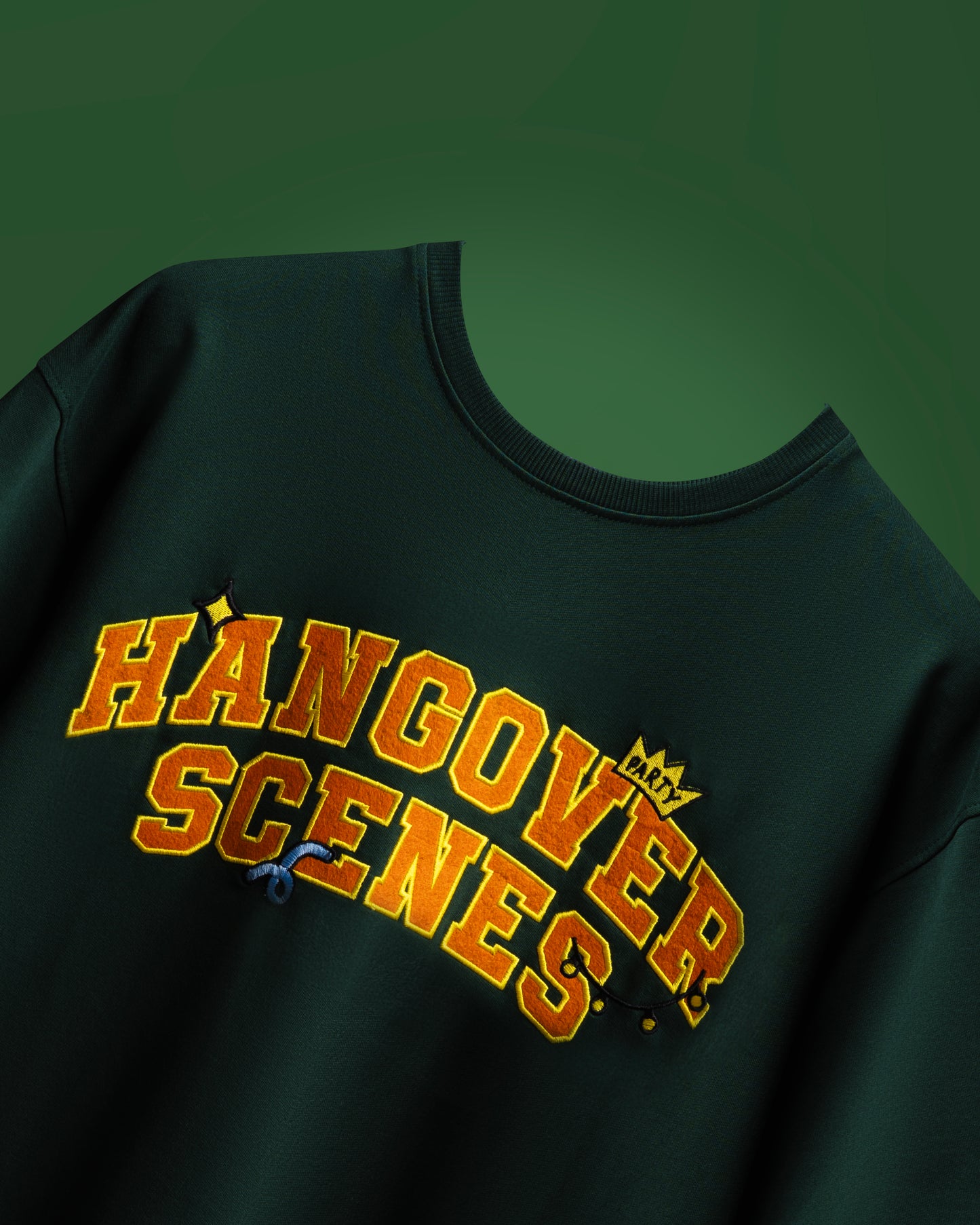 Bottle Green Hangover Scenes Men’s Oversized T-Shirt