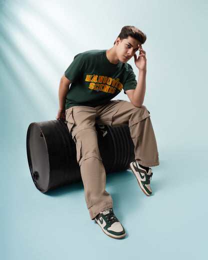 Bottle Green Hangover Scenes Men’s Oversized T-Shirt
