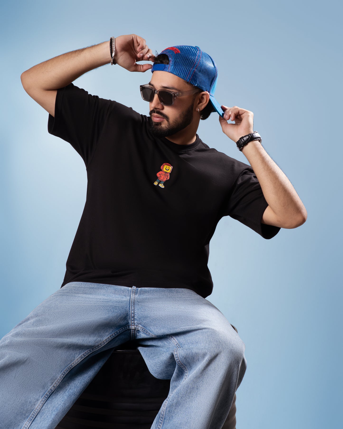 MIMO Black Men’s Oversized T-Shirt