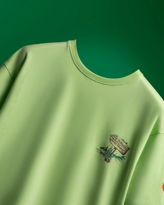 Pear Green Sleeping Panda DND Men’s Oversized T-Shirt