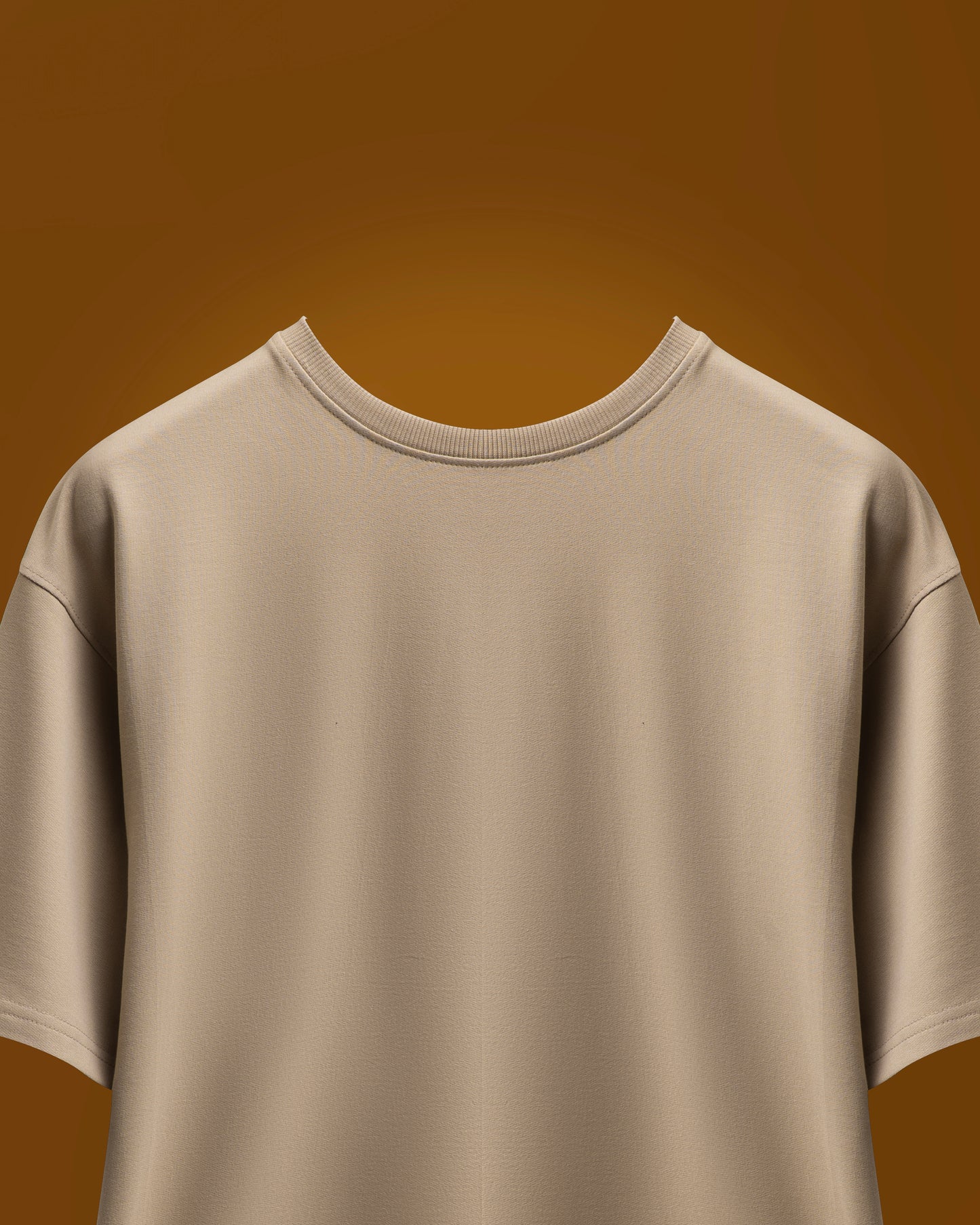 Beige Men’s Solid Oversized T-Shirt