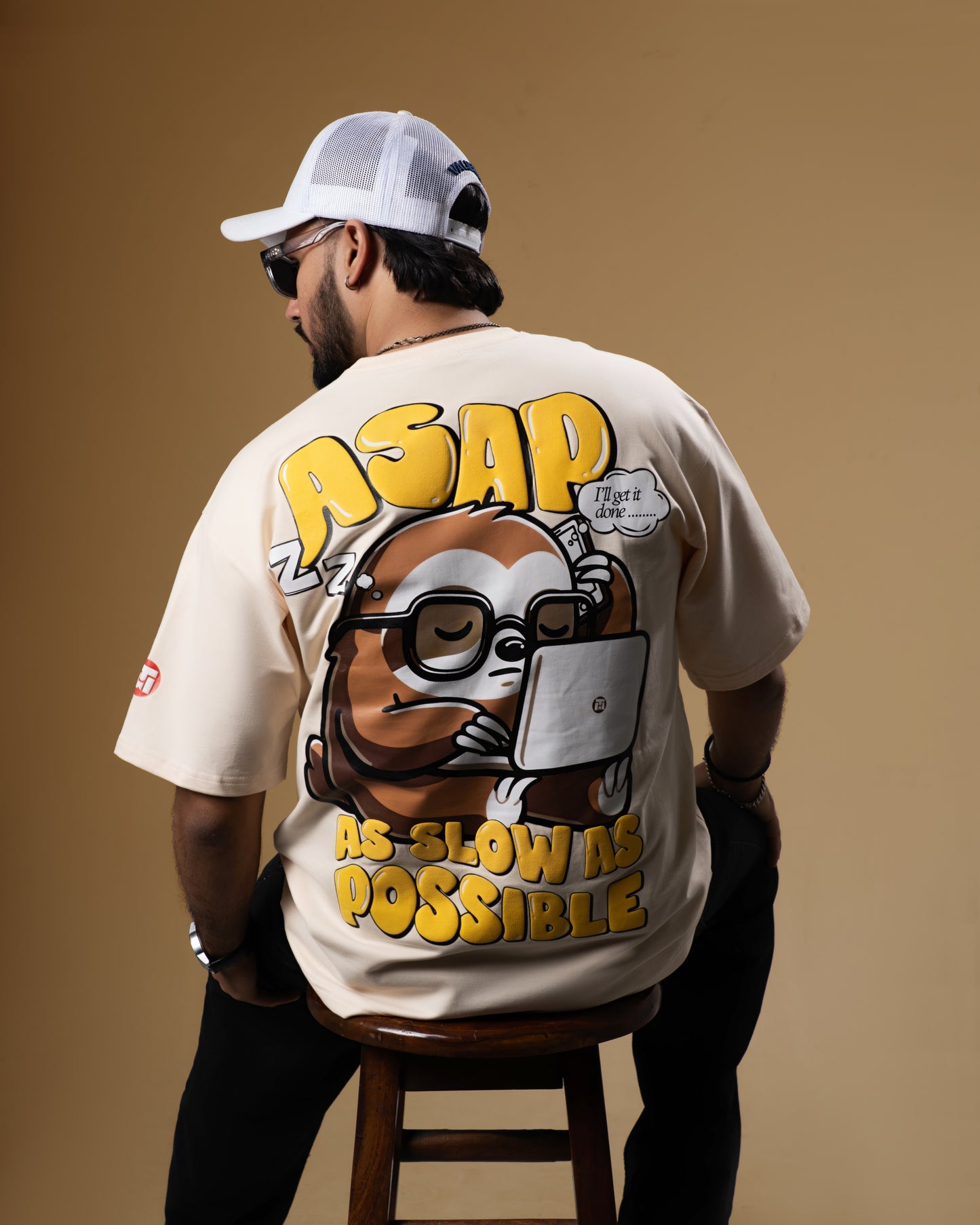 Cream ASAP Men’s Oversized T-Shirt