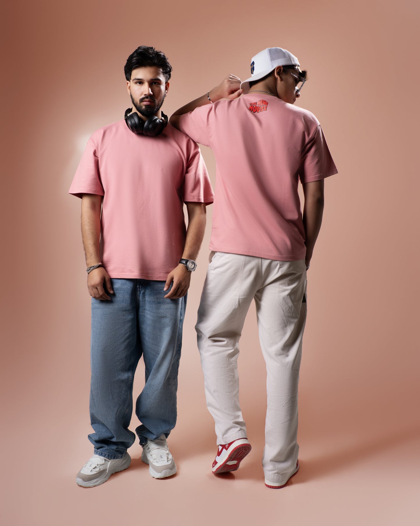 Pink Solid Men’s Oversized T-Shirt