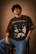 Brown Bare Minimum Club Men's Oversized T-shirt